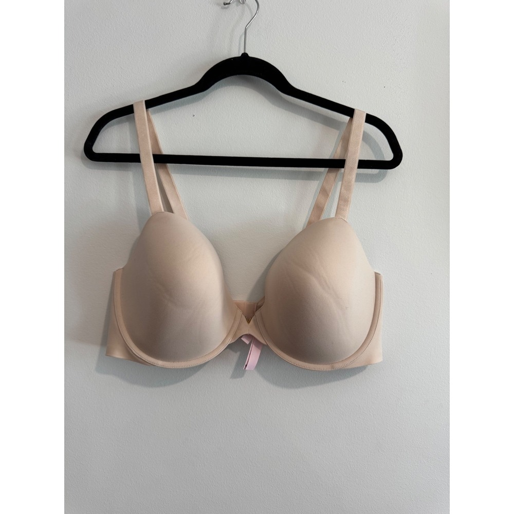 Victoria's Secret Lined Demi‎ Bra Women 40DD Beige Gold V Hardware